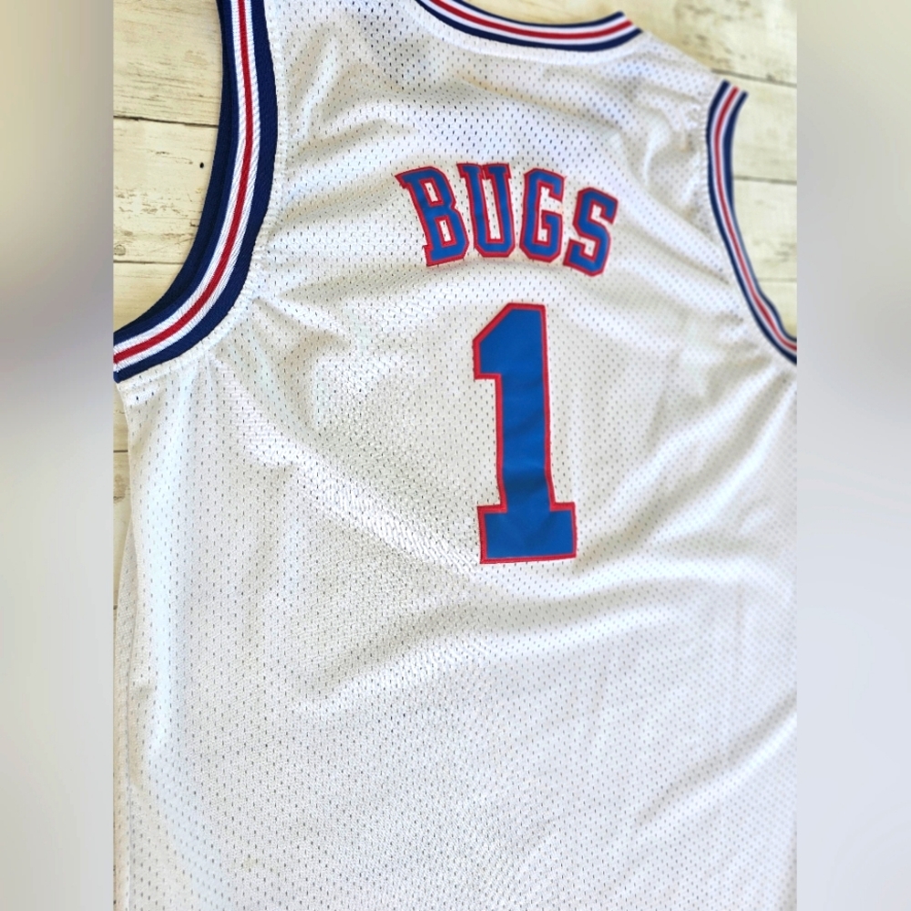 Authentic Vintage 90's Champion Space Jam Tune Squad Bugs White Jersey Tank #1 - Picture 8 of 8